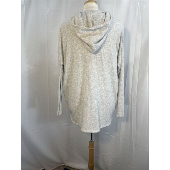 Athleta Light Grey Heather Purana Wrap Hoodie Sweatshirt Women M Yoga Gorpcore - Picture 7 of 14